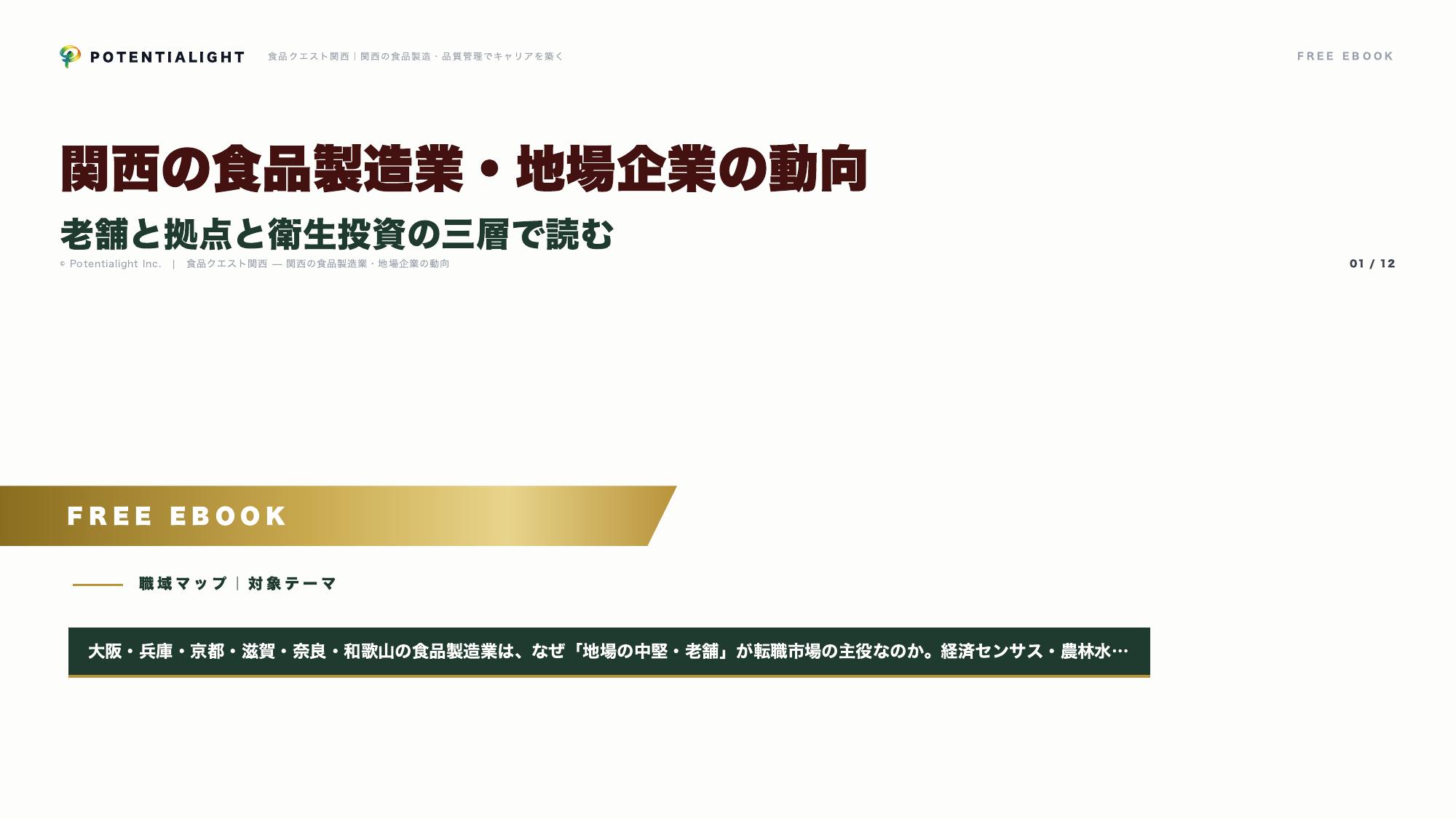 関西の食品製造業・地場企業の動向 eBook表紙